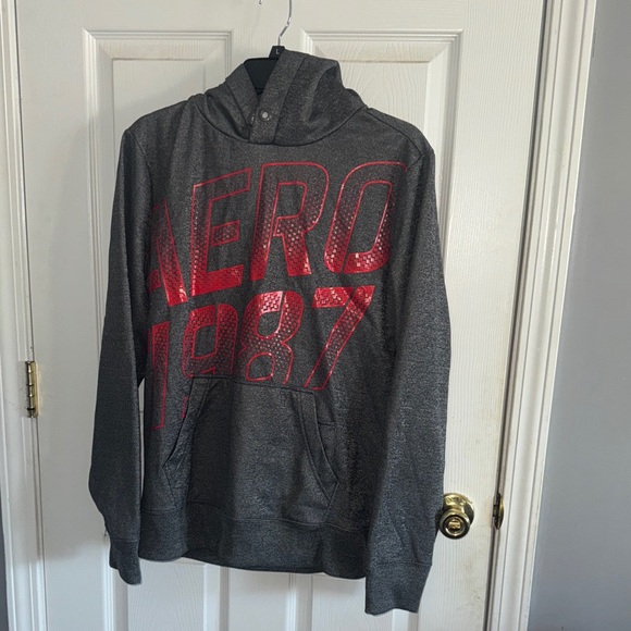 Aeropostale Other - Aeropostale Dark Gray Hoodie with Red Print